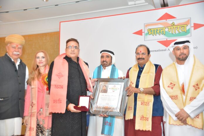 Dr Jitendra Matlani a renowned social icon of Dubai conferred with the prestigious Bharat Gaurav Award