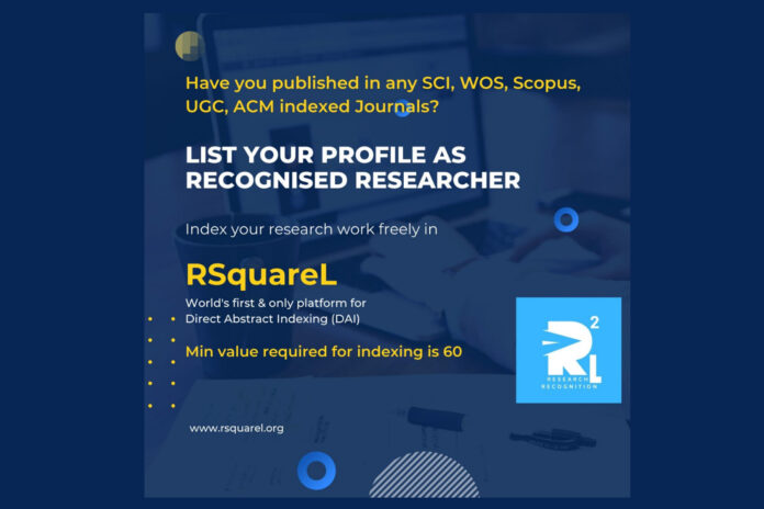 RSquareL World's First and Only platform for Direct Abstract Indexing of research works by Author(s)