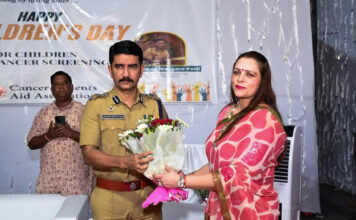 Mumbai joint commissioner of police, Vishwas Nangare Patil attended the Children’s day charity event organized by Nidarshana Gowani of Kamala Trust