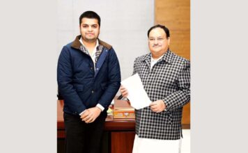 Recently appointed Chairman of GCNI Shubham Chaudhary meets BJP National President JP NADDA