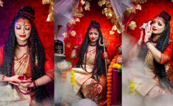 Queen Pamela Pal Das Graces Durga Puja Celebrations with Elegance and Devotion Queen Pamela Pal Das Graces Durga Puja Celebrations with Elegance and Devotion