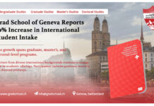 GradSchool (Graduate School of Geneva) Reports 30% Increase in International Student Intake